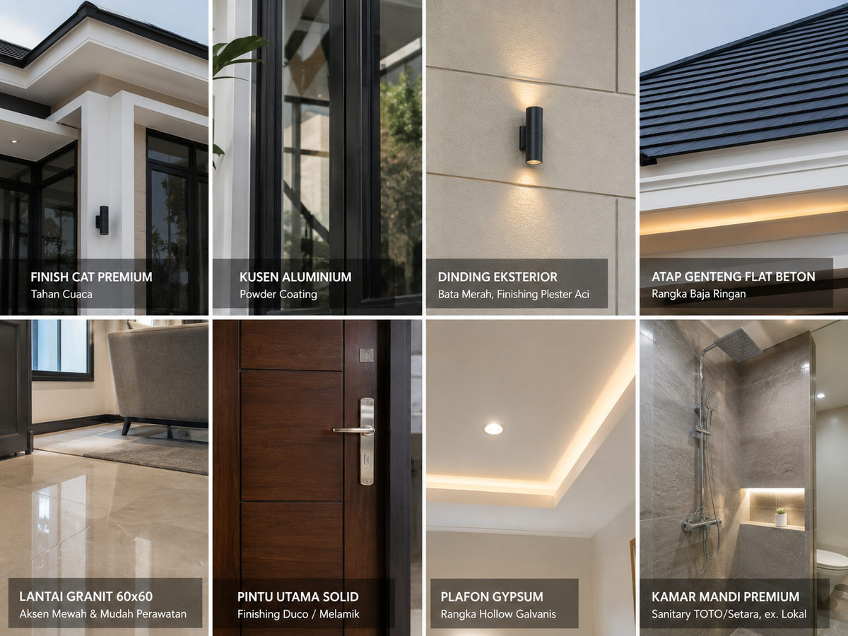 Gambar rancangan detail material bangunan IDN96 Residence