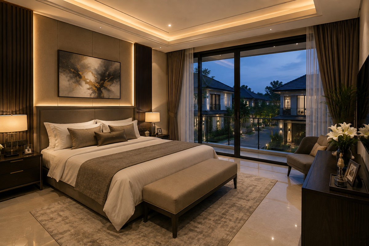 Gambar rancangan kamar tidur utama IDN96 Residence