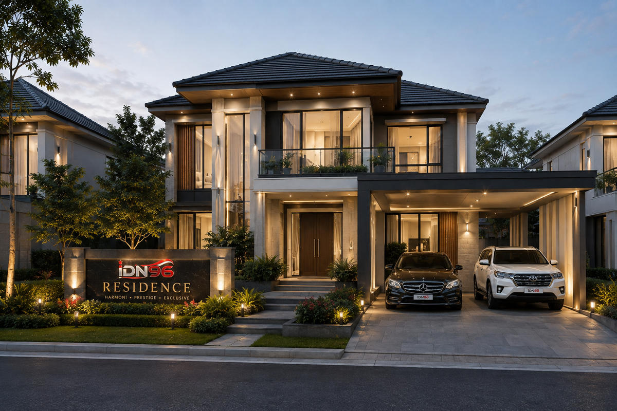 Gambar rancangan tampak depan rumah IDN96 Residence