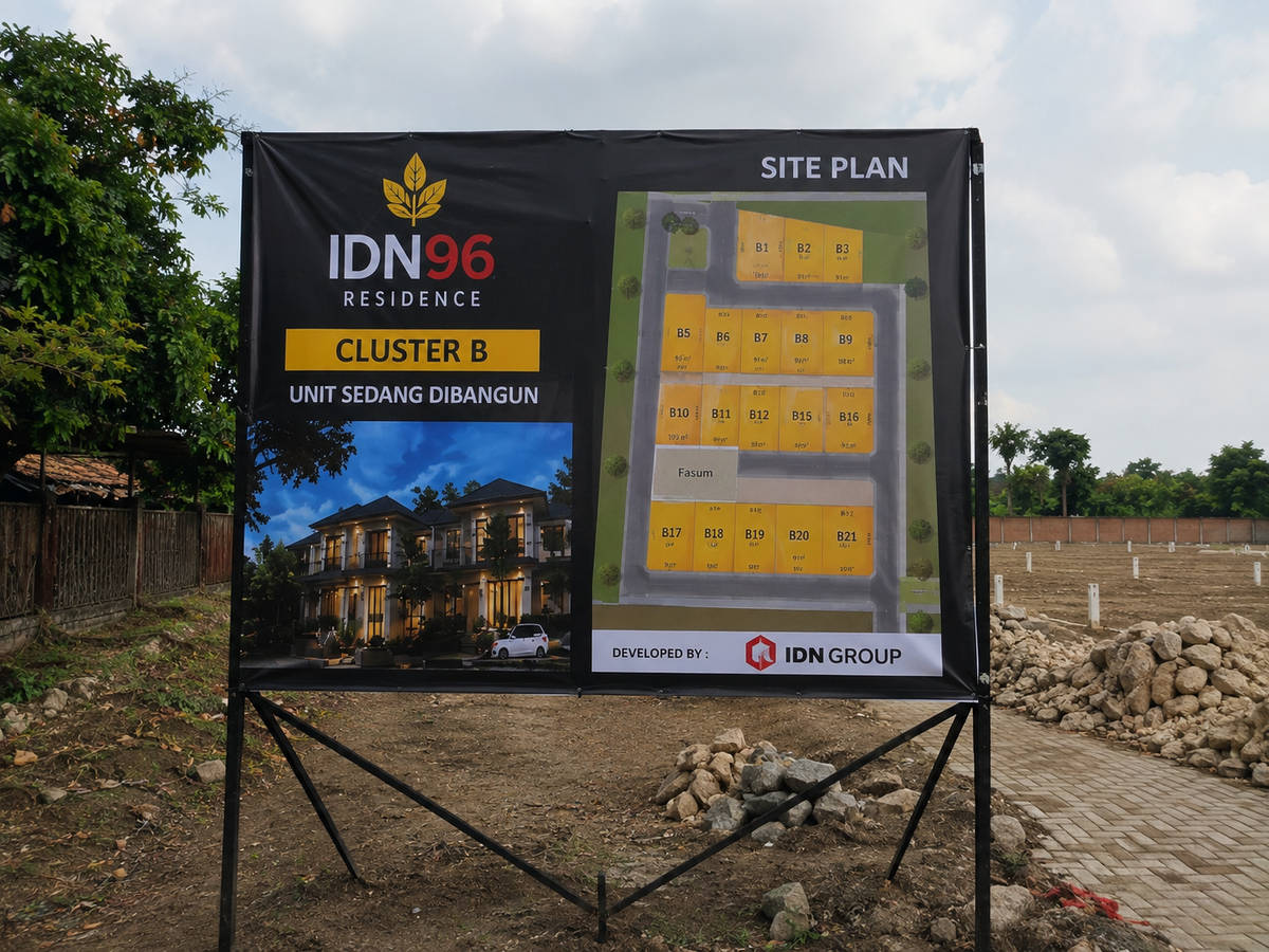 Gambar rancangan papan informasi proyek IDN96 Residence