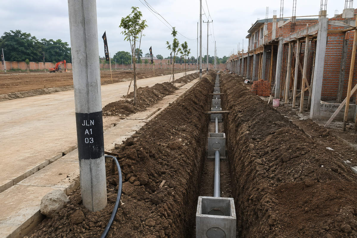 Gambar rancangan pekerjaan drainase dan utilitas IDN96 Residence